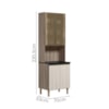 Paneleiro Duplo 4P Vidro 70cm MDF Kali 18340 Carvalho Toq Bianco Toq Nicioli