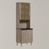 Paneleiro Duplo 4P Vidro 70cm MDF Kali 18340 Carvalho Toq Carvalho Toq Nicioli