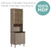 Paneleiro Duplo 4P Vidro 70cm MDF Kali 18340 Carvalho Toq Carvalho Toq Nicioli