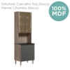 Paneleiro Duplo 4P Vidro 70cm MDF Kali 18340 Carvalho Toq Chumbo Nicioli