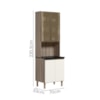 Paneleiro Duplo 4P Vidro 70cm MDF Kali 18340 Carvalho Toq Off White Cetim Nicioli