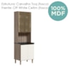 Paneleiro Duplo 4P Vidro 70cm MDF Kali 18340 Carvalho Toq Off White Cetim Nicioli