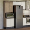 Paneleiro Duplo 4P Vidro 70cm MDF Kali 18340 Carvalho Toq Off White Cetim Nicioli