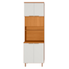 Paneleiro Duplo 6 Portas 226x70 cm MDF Bari Freijo Off Acetinado POLIMAN