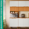 Paneleiro Duplo 6 Portas 226x70 cm MDF Bari Freijo Off Acetinado POLIMAN