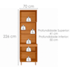 Paneleiro Duplo 6 Portas 226x70 cm MDF Bari Freijo Off Acetinado POLIMAN