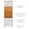 Paneleiro Duplo 6 Portas 226x70 cm MDF Bari Freijo Off Acetinado POLIMAN