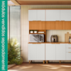 Paneleiro Duplo 6 Portas 226x70 cm MDF Bari Freijo Off Acetinado POLIMAN