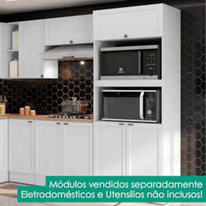 Paneleiro Duplo Torre Quente 3 Portas 213x70 cm Unna Branco POLIMAN