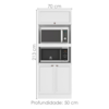 Paneleiro Duplo Torre Quente 3 Portas 213x70 cm Unna Branco POLIMAN