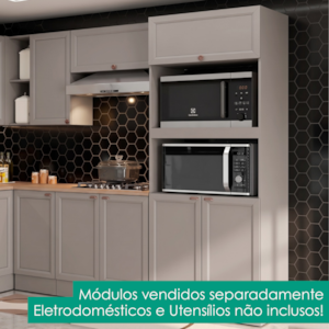 Paneleiro Duplo Torre Quente 3 Portas 213x70 cm Unna Gris POLIMAN