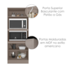 Paneleiro Duplo Torre Quente 3 Portas 213x70 cm Unna Gris POLIMAN