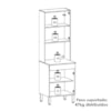 Paneleiro Microondas 2 Portas 193x60 cm Line Gris KTP