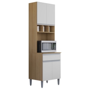 Paneleiro Microondas 202X61cm Andreia Amendoa Branco REAJL Moveis