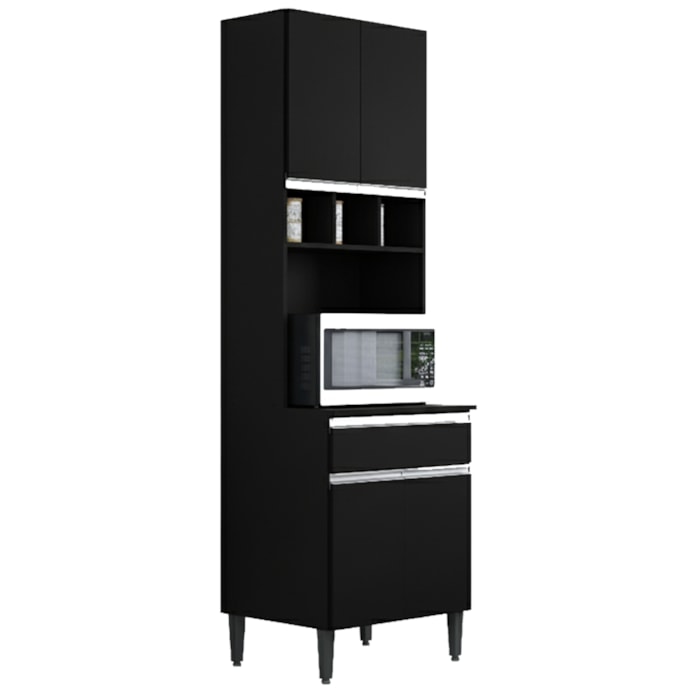 Paneleiro Microondas 202X61cm Andreia Preto REAJL Moveis