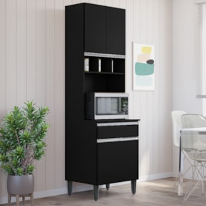 Paneleiro Microondas 202X61cm Andreia Preto REAJL Moveis