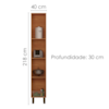 Paneleiro Simples 2 Portas 218x40 cm Malta Freijo Off Acetinado POLIMAN