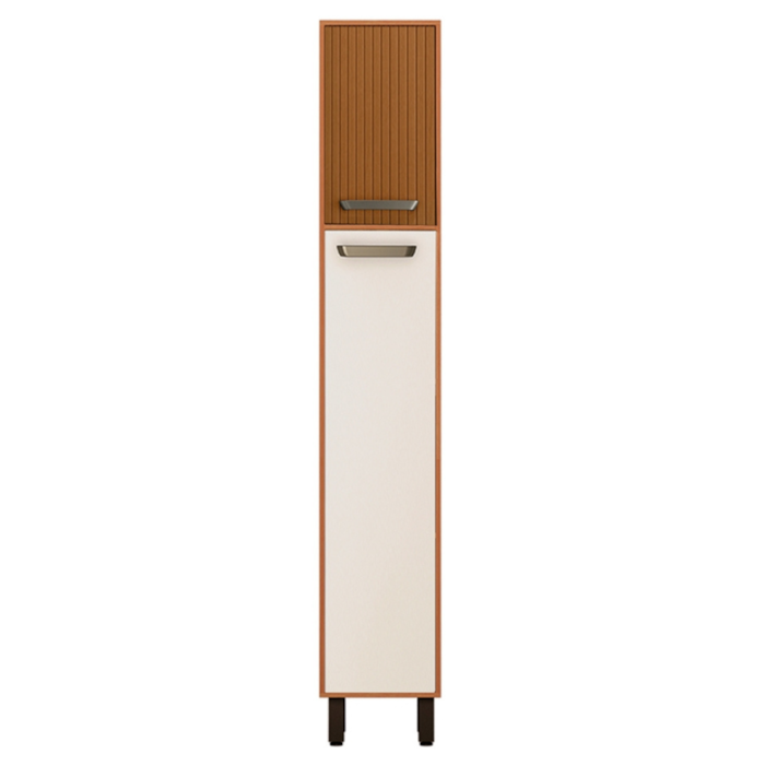 Paneleiro Simples 2 Portas 218x40 cm Malta Freijo Ripado Off Acetinado POLIMAN