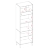 Paneleiro Torre Quente 3 Portas 216x70 cm 2006801 Cinamomo Branco ARMoveis