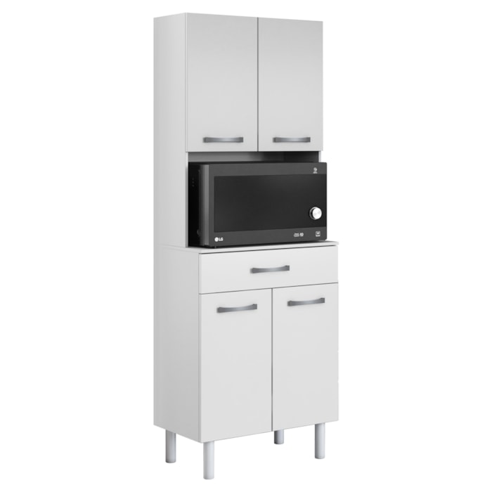 Paneleiro Torre Quente 4 Portas 1 Gaveta 172x61 cm Bali Branco ARMoveis