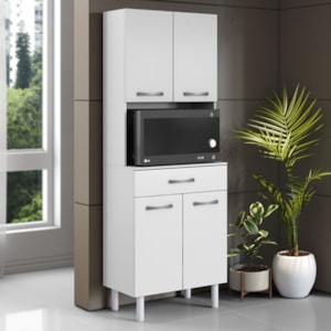 Paneleiro Torre Quente 4 Portas 1 Gaveta 172x61 cm Bali Branco ARMoveis