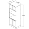 Paneleiro Torre Quente 4 Portas 218 cm CD384 Branco Dtall