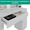 Penteadeira Camarim 2 Gavetas Com Espelho 108x135 cm Nina Branco Fosco MOBLER