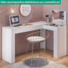 Penteadeira Escrivaninha Canto Com Espelho 135x82 cm Jade Branco Fosco MOBLER