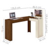 Penteadeira Escrivaninha Canto Com Espelho 135x82 cm Jade Freijo Off White MOBLER