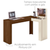 Penteadeira Escrivaninha Canto Com Espelho 135x82 cm Jade Freijo Off White MOBLER
