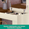 Penteadeira Escrivaninha Canto Com Espelho 135x82 cm Jade Freijo Off White MOBLER