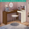 Penteadeira Escrivaninha Canto Com Espelho 135x82 cm Jade Freijo Off White MOBLER