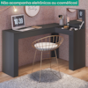 Penteadeira Escrivaninha Canto Com Espelho 135x82 cm Jade Preto Fosco MOBLER