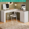 Penteadeira Escrivaninha Canto Com Espelho 136x136 cm New Star Branco Fosco MOBLER