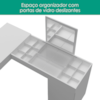 Penteadeira Escrivaninha Canto Com Espelho 136x136 cm New Star Branco Fosco MOBLER