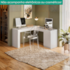 Penteadeira Escrivaninha Canto Com Espelho 136x136 cm New Star Branco Fosco MOBLER