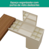 Penteadeira Escrivaninha Canto Com Espelho 136x136 cm New Star Freijo Off White MOBLER