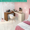 Penteadeira Escrivaninha Canto Com Espelho 136x136 cm New Star Freijo Off White MOBLER
