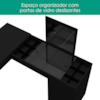 Penteadeira Escrivaninha Canto Com Espelho 136x136 cm New Star Preto Fosco MOBLER