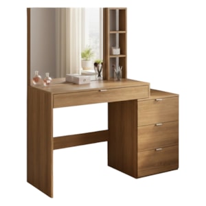 Penteadeira Escrivaninha Com Espelho 4 Gavetas 113 cm B11 Montana NOVAM