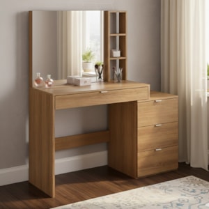 Penteadeira Escrivaninha Com Espelho 4 Gavetas 113 cm B11 Montana NOVAM