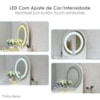 Penteadeira Escrivaninha Com Espelho LED 1 Gaveta 136X136 cm Carvalho Branco Artany