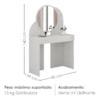 Penteadeira Espelho Camarim 90 cm Wish Branco BECHARA