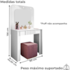 Penteadeira Espelho Camarim Rouge 90 cm Branco BECHARA