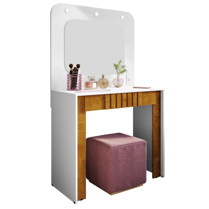 Penteadeira Espelho Camarim Rouge 90 cm Branco Naturalle BECHARA