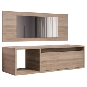 Penteadeira Suspensa 1 Porta Eva 90 cm BP Freijo Eratto Moveis