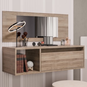 Penteadeira Suspensa 1 Porta Eva 90 cm BP Freijo Eratto Moveis