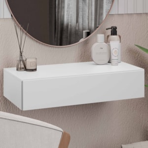 Penteadeira Suspensa Zoe BP 1 Gaveta 60 cm Branco Eratto Moveis