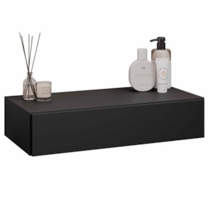 Penteadeira Suspensa Zoe BP 1 Gaveta 60 cm Preto Eratto Moveis