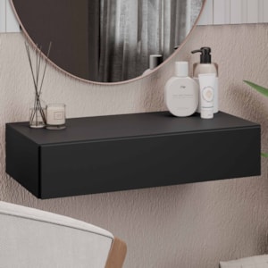 Penteadeira Suspensa Zoe BP 1 Gaveta 60 cm Preto Eratto Moveis